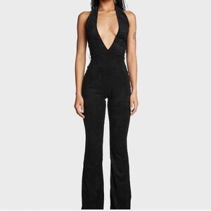 Edikted Black Terri Open Back Jumpsuit